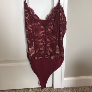 Body Suit - Burgundy and lace!